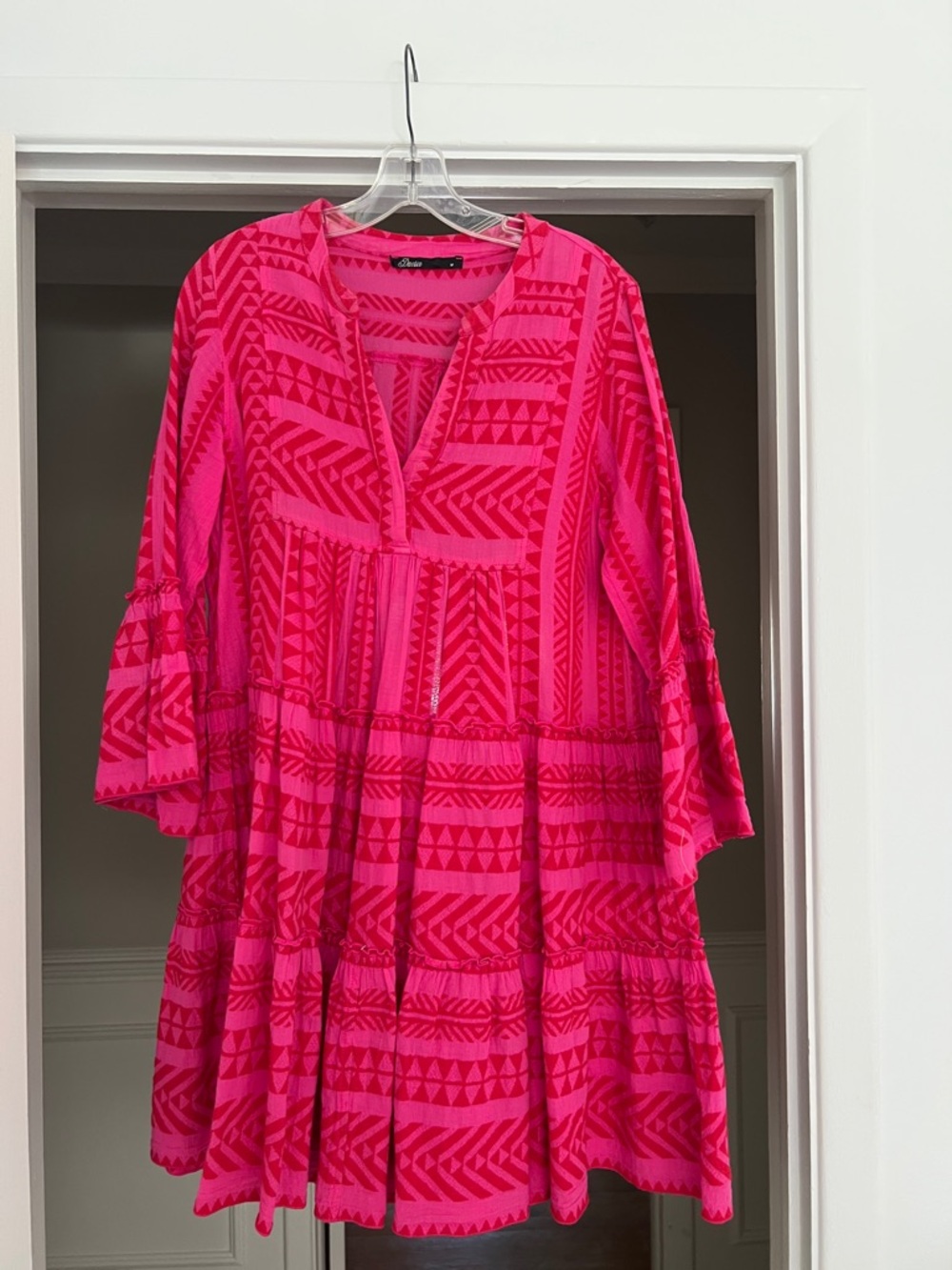 Women's Pink Patterned Mini Dress